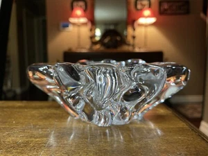 6.25"x5"x2" Signed DAUM FRANCE Abstract Crystal Ashtray Large - Picture 1 of 8