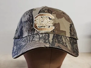 South Carolina GAMECOCKS Embroidered Gold Emblem Camouflaged Ball Hat, Cap - Picture 1 of 9