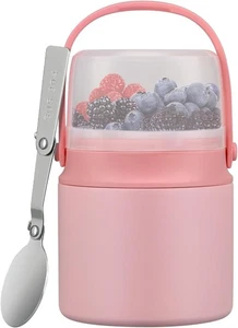 2-in-1 Insulated Food Jar with a Snack Container Kids Soup Thermos for Hot Food - Picture 1 of 7
