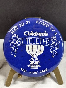 1987 Children’s Telethon KOMO TV 4 Pinback Button HS29C - Picture 1 of 2