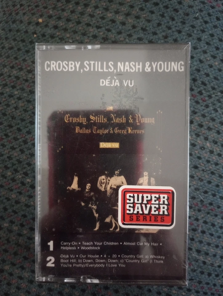 Crosby Stills Nash & Young Cassette Tape Deja VU CS 19118 Atlantic 1994 Carry on