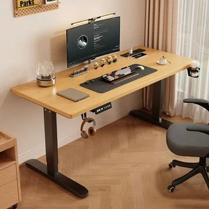 Electric Adjustable Height Stand-Up Desk – Beige Table - 120cm x 70cm - New - Picture 1 of 10