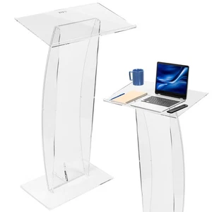 VIVO Acrylic 27" Multi-Purpose Podium Stand with Sleek Transparent Design - Picture 1 of 8