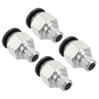 4 Pcs 3/8 Inch OD Tube to 1/8 Inch NPT Male Thread Push to Connect Air Fittings - Изображение 1 из 4