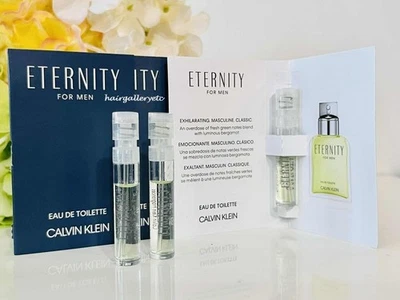 3 frascos de spray de muestra de perfume EDT Calvin Klein Eternity para hombre 1,2 ml NUEVO Y FRESCO Foto 1 de 2