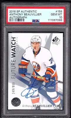 ANTHONY BEAUVILLIER 2016-17 SP Authentic Future Watch Auto ROOKIE #/999 PSA 10 - Image 1 of 2