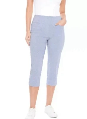 S.C. & CO. Женские 360 Tummy Control Capris, Blue Geo, Размер 6 - Изображение 1 из 4