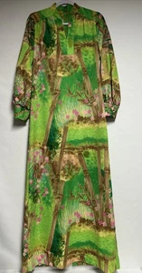 Vintage 70er Tori Richard 10 passt wie 6 Hawaii Maxikleid Blumen Boho Honolulu - Bild 1 von 13