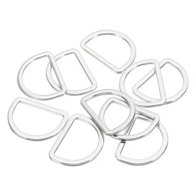 10 Piezas 1-3/16" Metal D Anillo 20mm Plano Metal D Hebilla Anillos Plata Foto 1 de 4