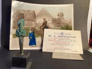 Ancient Egyptian Bronze Osiris w/Base Collected by Walter Scott McDonald 1943 17 - Picture 1 of 9