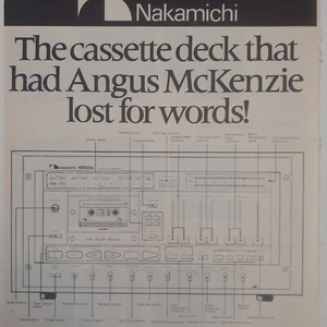 Nakamichi 1000ZXL Cassette Deck 3-Page Advertisement Tape Player Angus McKenzie - Bild 1 von 7