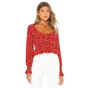Neu mit Etikett Privacy Please Josephine langärmliges Blusentop rot Blumenmuster Small - Bild 1 von 9