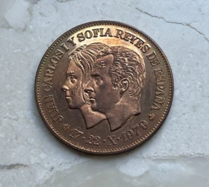 1979 Spain Ibero-American Philatelist & Numismatic Contest Bronze Token - Picture 1 of 2