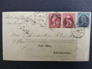 Pennsylvania: Edinburg 1895 Brief nach Schottland, ausgefallenes Negativ D-Stempel - Bild 1 von 2