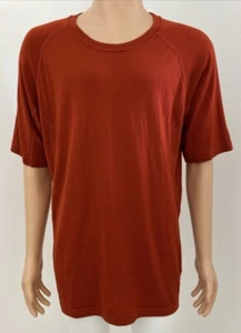 Kathmandu 2XL Rust Red / Brown Merino 195 Pure Wool Short Sleeve T Shirt Top - Picture 1 of 12