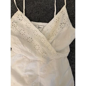 Mameluco Japna para mujer S blanco 100 % algodón ojales totalmente forrado playa costero preppy - Imagen 1 de 12