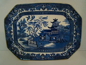 Burleigh Ware England Blue And White Willow Small Platter - Bild 1 von 7