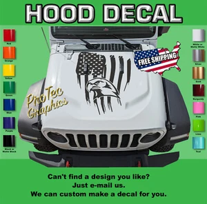 Hood Vinyl Decal Graphics Fits: Jeep Wrangler JL & Gladiator JT 2018-2023 WR-116 - Picture 1 of 4