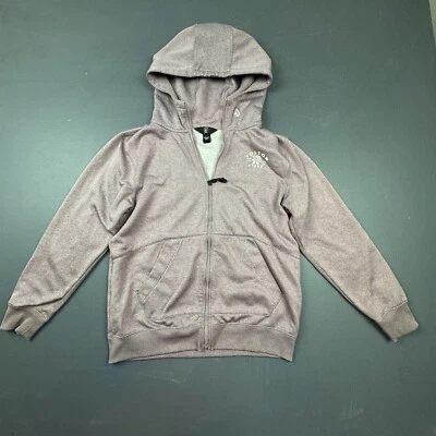 Volcom Zip Hoodie Sweatshirt Boys 10Y Medium Mauve Full Zip Fleece Lined Logo - Image 1 of 4