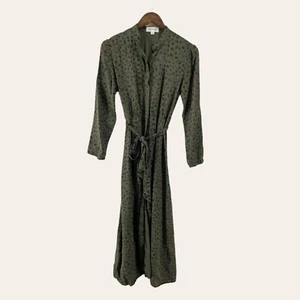 Cloth & Stone grünes Hemdblusenkleid mit Gepardenmuster und Knopfleiste Größe XS - Bild 1 von 7