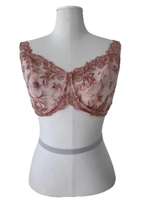 SOMA Bra Size 36DD Peach Sensuous Lace Unlined UW - Picture 1 of 7