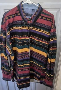 Men's Xl Aztec Print Western Long Sleeve Button Up Shirt Thomas Bros Made USA - Picture 1 of 7