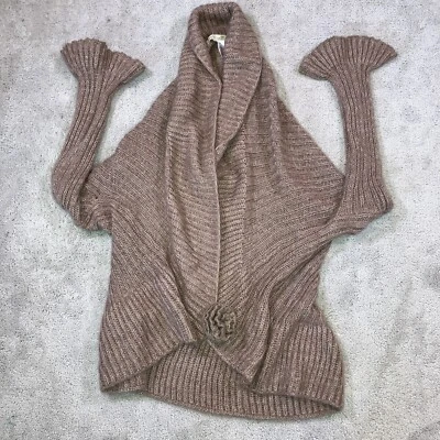 Cárdigan Miss Me Granny Crochet Manga Acampanada Marrón Mezcla Mohair Mujer Mediano Foto 1 de 4