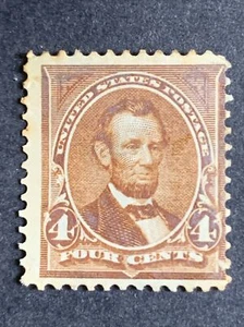 2/421 US Stamps Scott #222 4c MHROG Small Thin See Pictures - Picture 1 of 2