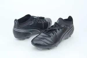 PUMA One 17.2 FG Firm Ground Soccer Cleats Black Silver 104068 04 Mens Size 10.5 - Picture 1 of 12