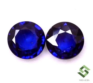 6x6 MM Natürlich Blauer Saphir Rund Facettiert Paar 1.60 Karat Lose Edelsteine - Bild 1 von 7