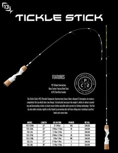 13 Fishing Tickle Stick Ice Fishing Rods - Choose Length / Action - Picture 1 of 4