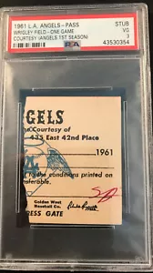 1961 PSA Pass Ticket Carl Yastrzemski First HR @Los Angeles Angels vs Red Sox⚾️ - Picture 1 of 5