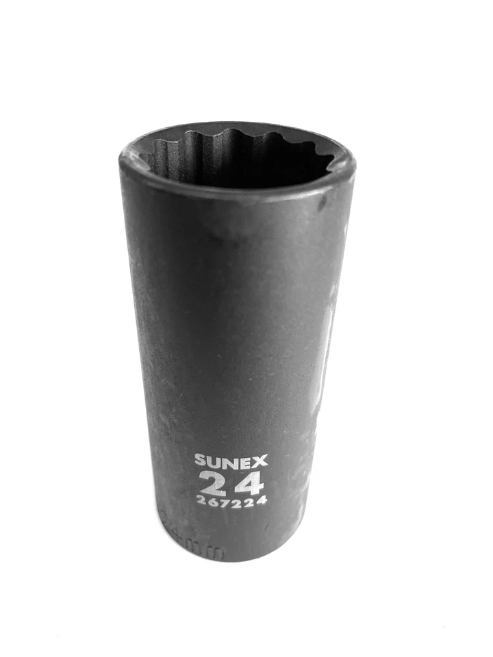 Sunex 267224 24mm 1/2" Drive 12 Point Deep Impact Socket Metric Tools 12pt MM - Image 1 of 1