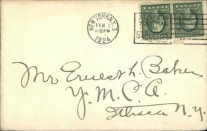 1924 Ithica New York (NY) Briefumschlag Ernest L. Baker - Bild 1 von 2