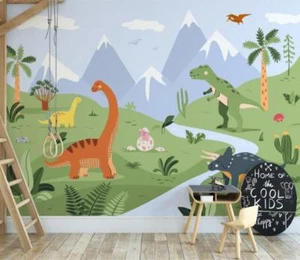 3D Green Dinosaur J875 Wallpaper Mural Wall Print Wall Wallpaper Murals US Erin - Picture 1 of 13