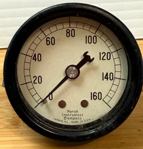 Vtg Marsh Instrument Company 0-160 Pressure Gauge Skokie IL. UnTested Steampunk - Picture 1 of 4