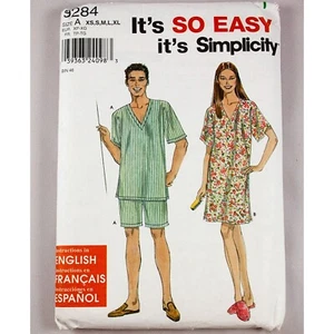 Simplicity Pattern 9284 Men Women Teens Unisex Sleepwear Pajamas Gown XS-XL UC - Picture 1 of 2