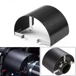 Universal 2.5''-3.5'' Rear Air Intake Filter Heat Shield Cover Carbon Fiber Look - Picture 1 of 7