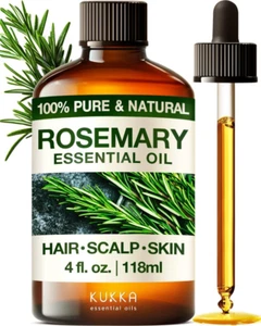 Kukka Rosemary Oil for Hair - 4 Fl Oz - 100% Pure Natural Rosemary Essential Oil - Picture 1 of 12
