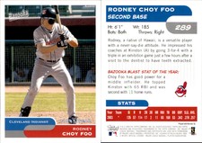 Rodney Choy Foo 2004 Bazooka #289 Card Cleveland Indians