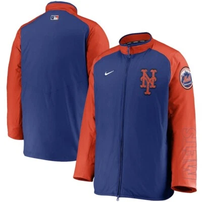 Jaqueta masculina New York Mets Nike coleção autêntica Dugout zíper completo tamanho pequeno - Imagem 1 de 4