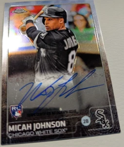 Tarjeta de novato Topps 2015 cromada Micah Johnson automática - Imagen 1 de 2