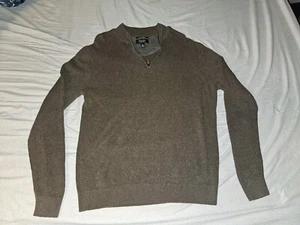 John W Nordstrom Herren Pullover L braun 1/4 Zip Pulli 5% Kaschmir Baumwollmischung - Bild 1 von 15