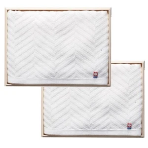 Imabari Bath Towel 2 Sheets Set Weave 120x60cm 100% cotton Japan Paulownia box - Picture 1 of 6