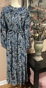 ULLA JOHNSON Iona Puffärmel Gürtel Midikleid Größe 12 - Bild 1 von 10