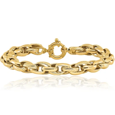 14K Solid Yellow Gold Link Chain Bracelet - Image 1 of 4
