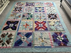Trapuntino patchwork vintage anni 60 fatto a mano non rifinito 81x98 - Foto 1 di 5