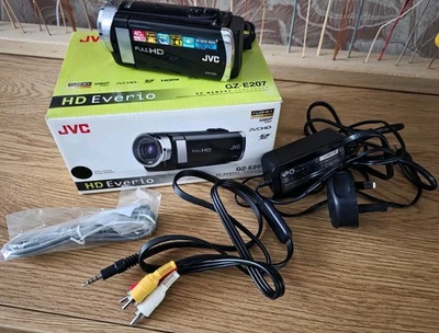 JVC Everio GZ-E207BEK Handheld High Definition HDD Camcorder Black Tested - Image 1 of 4