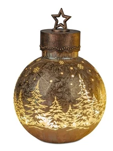 XXL Bola Decorativa Frosty Gold - Con Luz LED + Temporizador - 30cm y 35cm - Imagen 1 de 2
