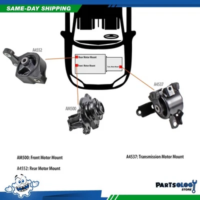 DNJ MMK1031 New Motor Mount Trans. Kit For 07-08 Honda Fit 1.5L L4 SOHC 16v - Image 1 of 4